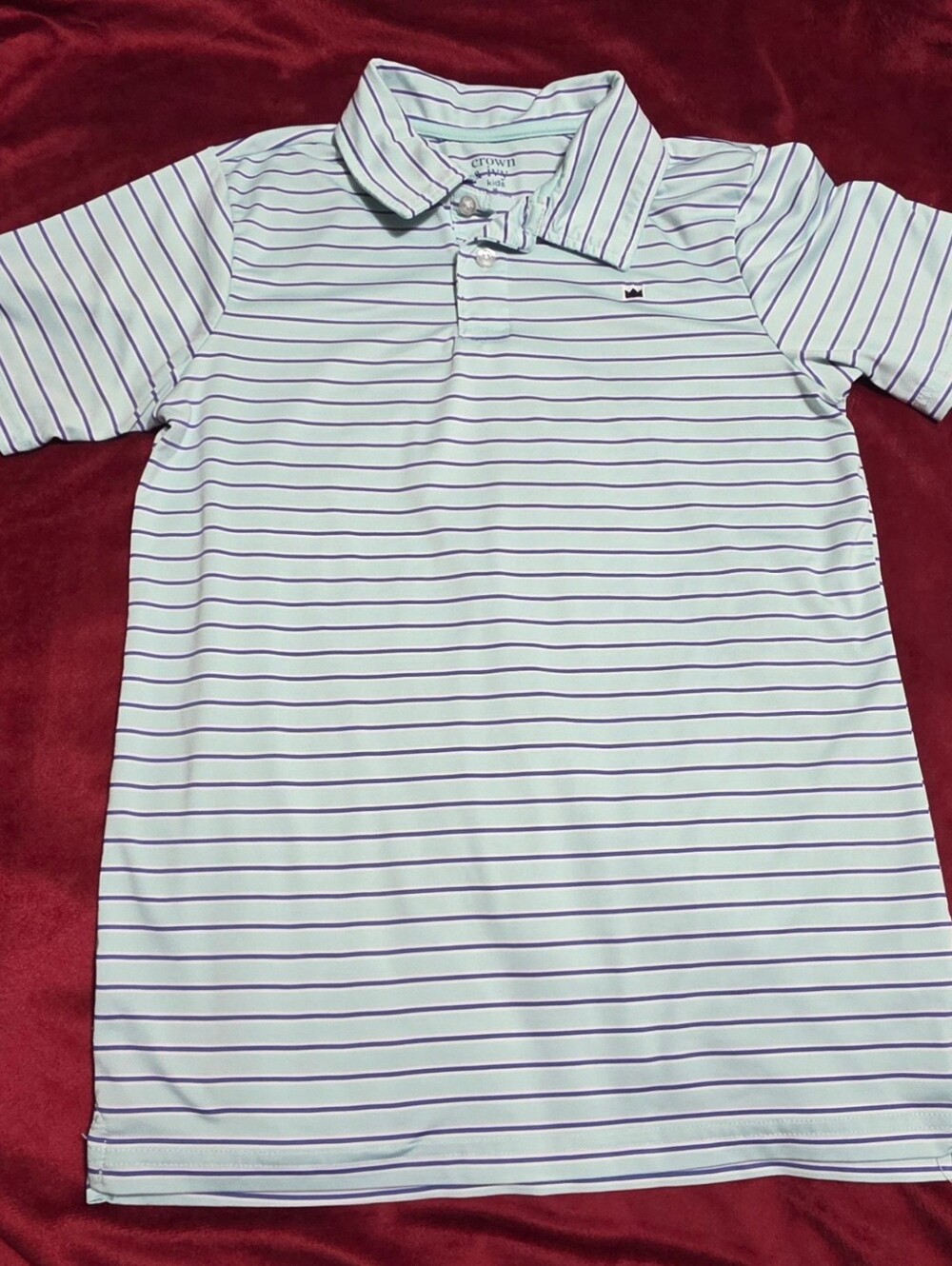 Crown & Ivy Kids Striped Performance Polo Shirt